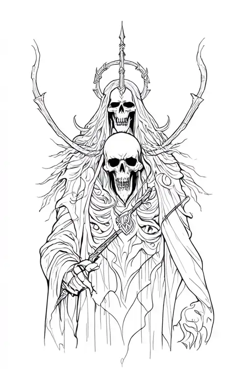 God of death tattoo design idea