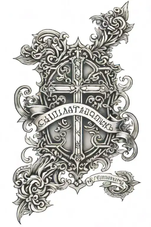 cross and verse Galatians 2:20 tattoo design idea
