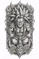 super saiyan indian tattoo design idea