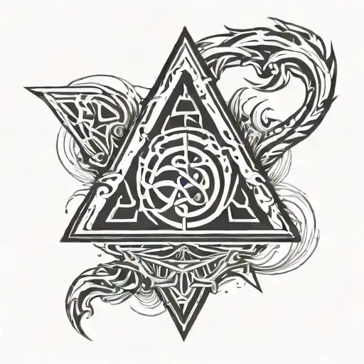 triangle like the igni sign in the Witcher, representing fire tattoo design idea