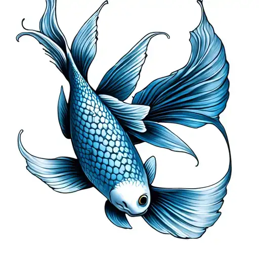Blue Koi Fish tattoo design idea