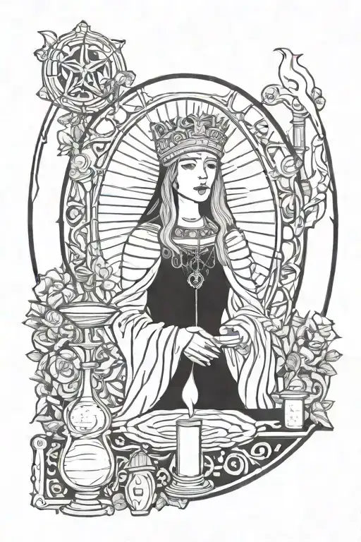 high priestess tarot tattoo design idea