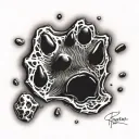 bear paw print inside tattoo design idea