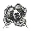bear paw print inside tattoo design idea