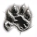 bear paw print inside tattoo design idea