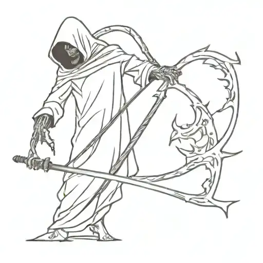 grim reaper bloody scythe  tattoo design idea