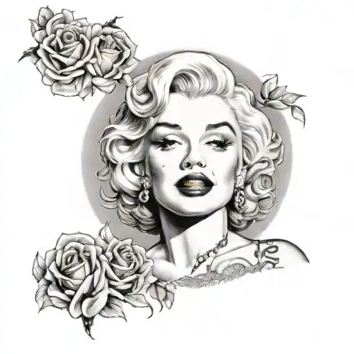 tattooed Marilyn Monroe portrait tattoo tattoo design idea