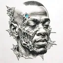 tattoo of Brooklyn rapper Pop Smoke on the ribs ripped apart tattoo design idea