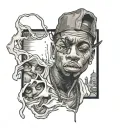 tattoo of Brooklyn rapper Pop Smoke on the ribs ripped apart tattoo design idea