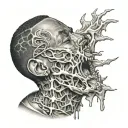 tattoo of Brooklyn rapper Pop Smoke on the ribs ripped apart tattoo design idea