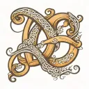 cursive m with infinity symbol intertwined tattoo design idea