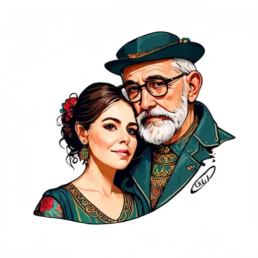 nan and grandad look tattoo design idea