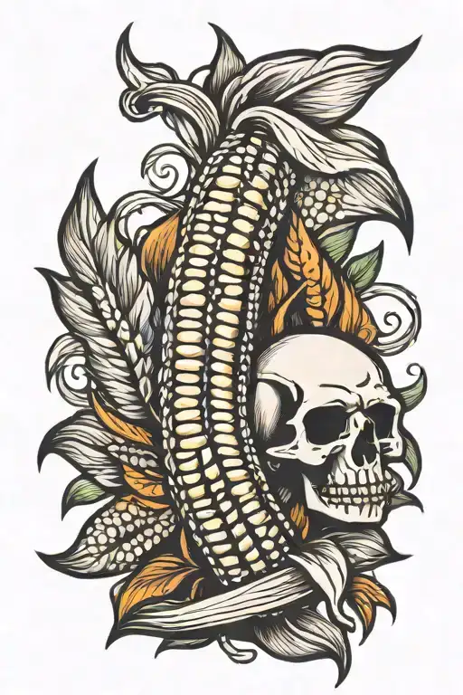 ear of corn and sickle tattoo design idea