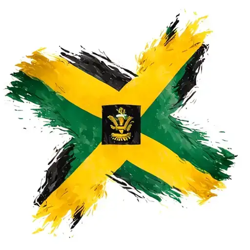 Jamaica and curacao flag intertwined representing tattoo design idea