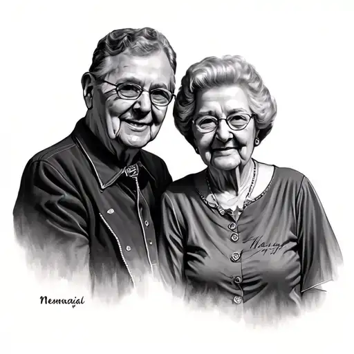 Memorial Grandparents tattoo design idea