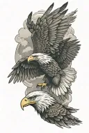 eagle above the storm and thunder tattoo design idea