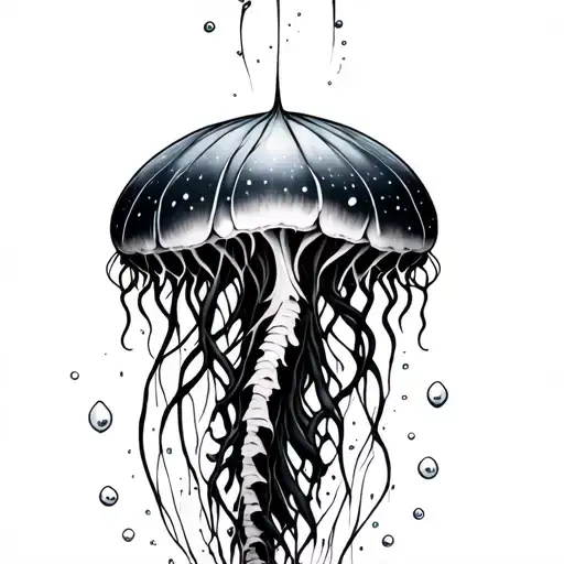 jellyfish with water spine tattoo tattoo design idea