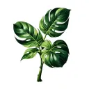 Monstera Leaf left leaf leaf cuff tattoo design idea