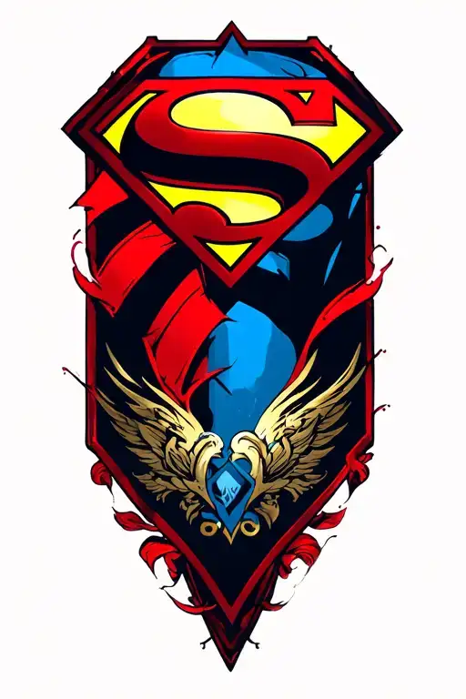 Superman symbols tattoo design idea