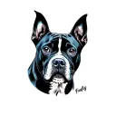 blue Staffy tattoo design idea