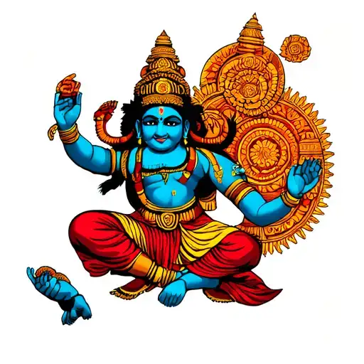 hanuman god holding tattoo design idea