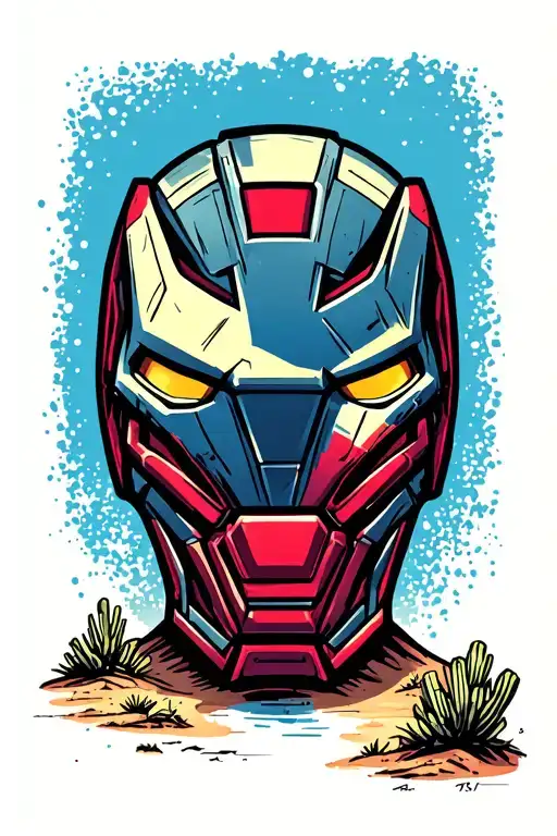 ironman m dot arizona desert landscape filled tattoo design idea