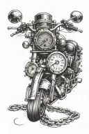 motorcycle speedometer chain tattoo design idea