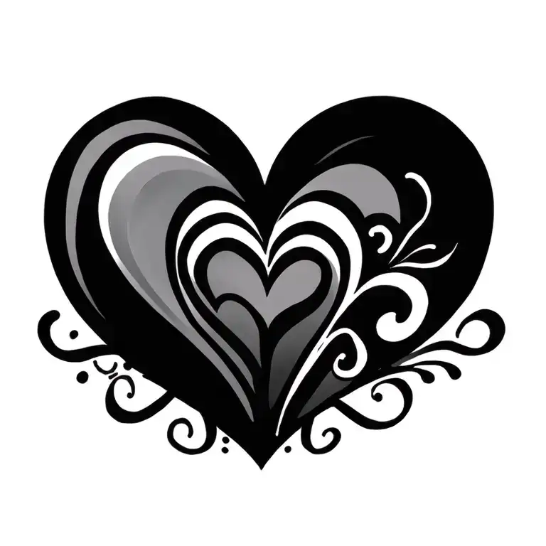 Mendhi style love heart tattoo design idea