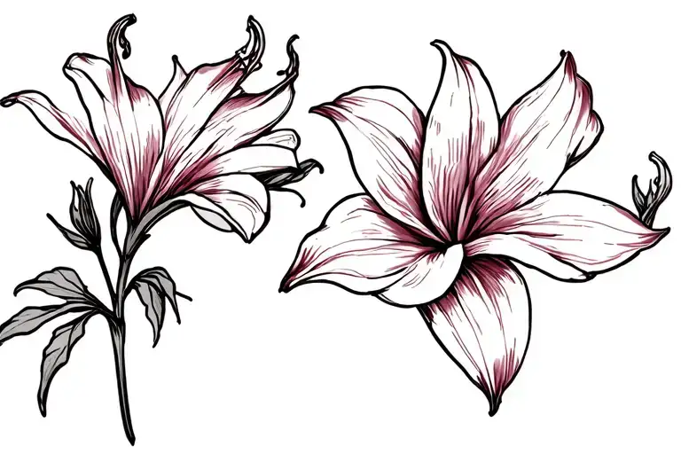 lilly flower in burgundy colour tattoo tattoo design idea