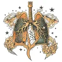 constellation lungs tattoo design idea