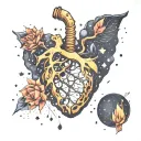 constellation lungs tattoo design idea