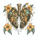 constellation lungs tattoo design idea