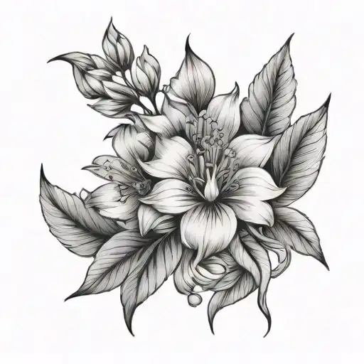 may birth flower tattoo design idea