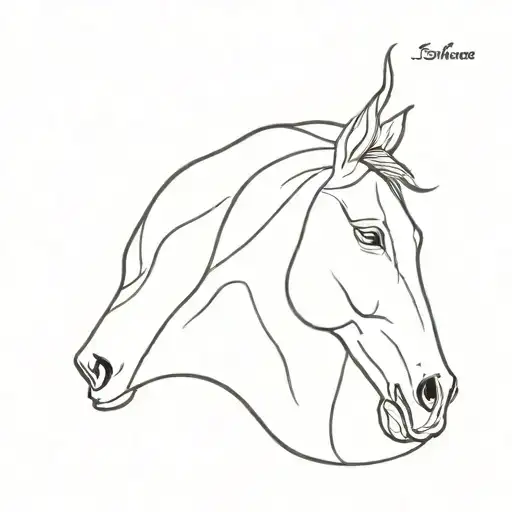 horse head tattoo design idea