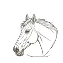horse head tattoo design idea