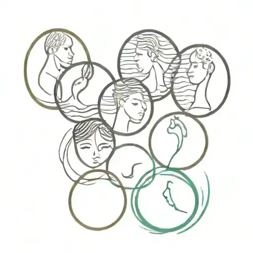 something for 5 sisters and 3 brothers. not same father and mother. se live in Rio de Janeiro, cabo Frio and Canadá  tattoo design idea