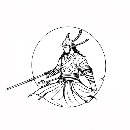 samurai warrior tattoo design idea