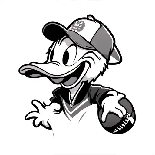 Donald Duck football coach tattoo design idea