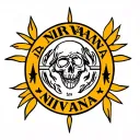 nirvana logo, background dark tattoo design idea