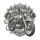 Motocross throttle handle and text no risk no story tattoo design idea