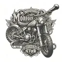 Motocross throttle handle and text no risk no story tattoo design idea