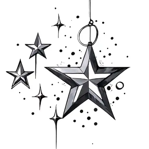 Coverup Stars and Dots tattoo design idea