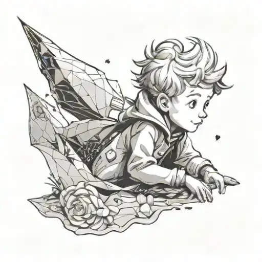 the little prince character tattoo design idea