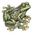 lucky charm frog riding tattoo design idea