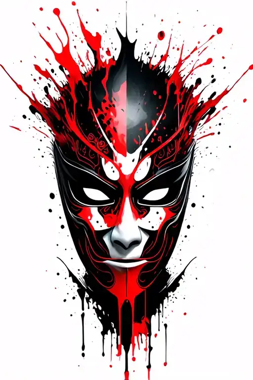 shogun mask looking tattoo design idea