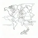 airplane flying over a world map made tattoo design idea