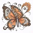 semicolon butterfly emerging tattoo design idea