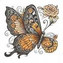 semicolon butterfly emerging tattoo design idea