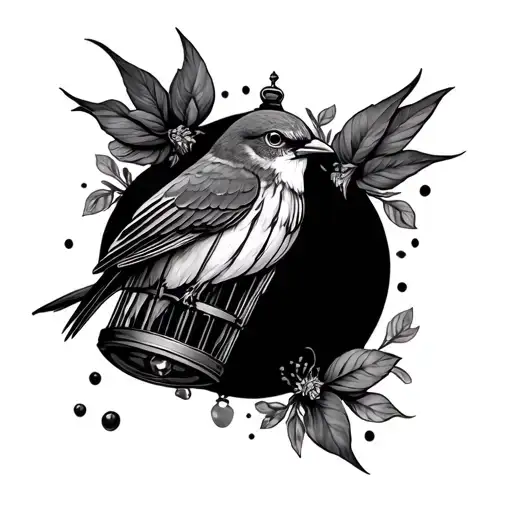 Chastity birdcage  tattoo design idea