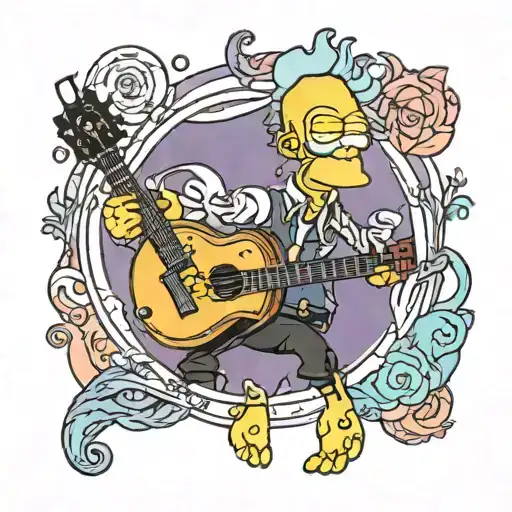 psychedelic bard simpson tattoo design idea
